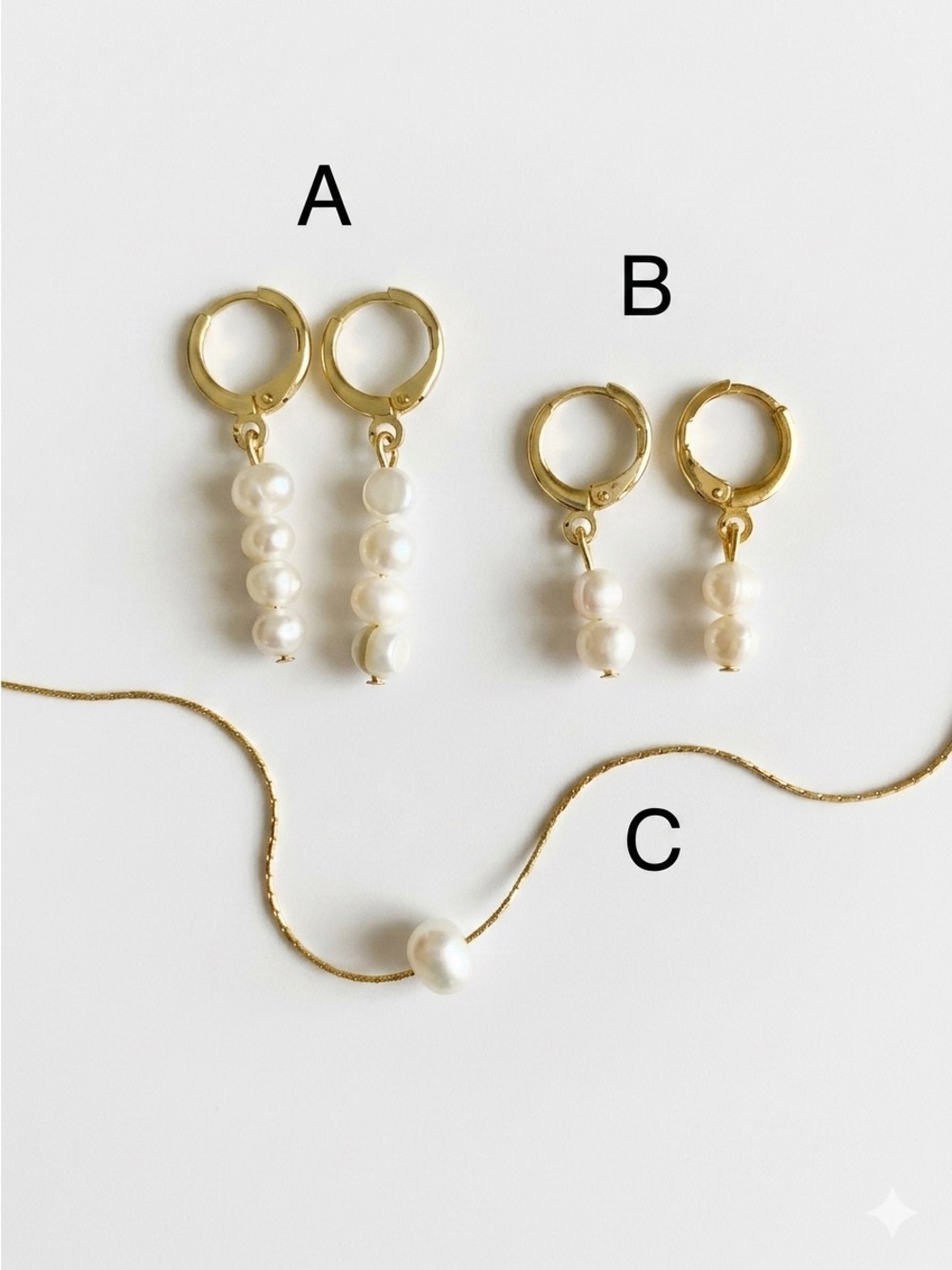 Freshwater Pearl Drop Hoop Earrings & Necklace
